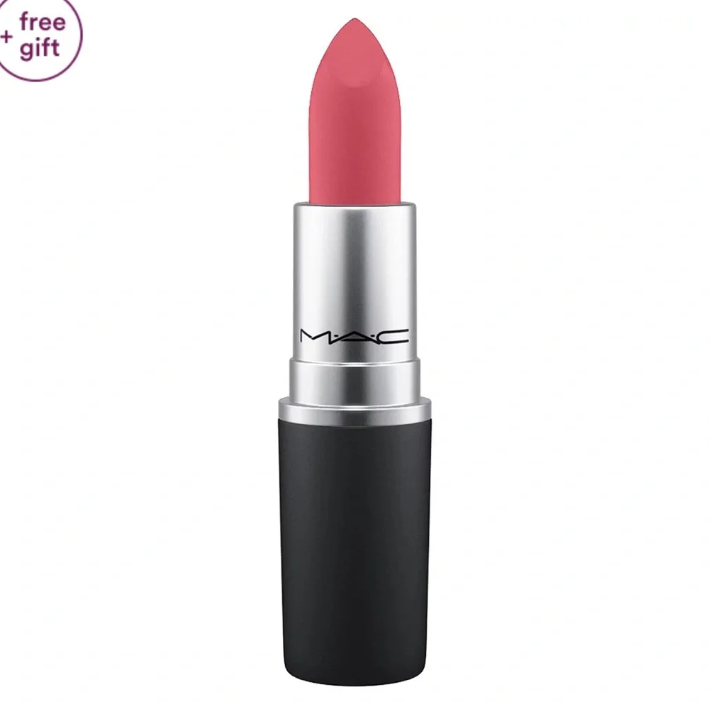 MAC COSMETICS Powder Kiss Lipstick A Little Tamed 301 Midtone Pink 0.1oz NIB $25